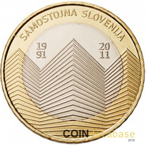 3 € Obverse Image minted in SLOVENIA in 2011 (3€ Commemorative BU)  - The Coin Database