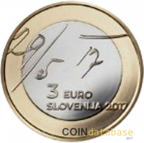 3 € Obverse Image minted in SLOVENIA in 2017 (3€ Commemorative BU)  - The Coin Database