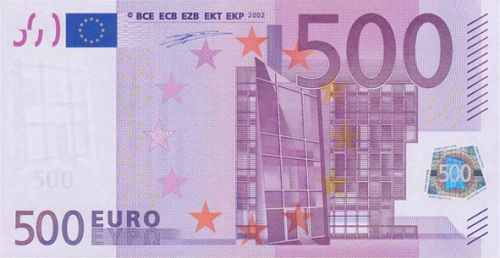 500 € Obverse Image minted in · Euro notes in 2002V (1st Series - Architectural style 