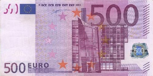 500 € Obverse Image minted in · Euro notes in 2002Z (1st Series - Architectural style 