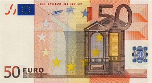 50 € Obverse Image minted in · Euro notes in 2002M (1st Series - Architectural style 