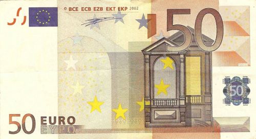 50 € Obverse Image minted in · Euro notes in 2002N (1st Series - Architectural style 
