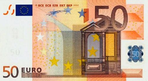 50 € Obverse Image minted in · Euro notes in 2002P (1st Series - Architectural style 