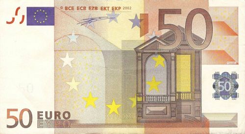 50 € Obverse Image minted in · Euro notes in 2002Z (1st Series - Architectural style 