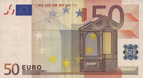 50 € Obverse Image minted in · Euro notes in 2002S (1st Series - Architectural style 