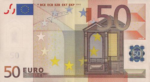 50 € Obverse Image minted in · Euro notes in 2002Z (1st Series - Architectural style 