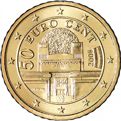 50 cent Obverse Image minted in AUSTRIA in 2008 (1st Series - New Reverse)  - The Coin Database