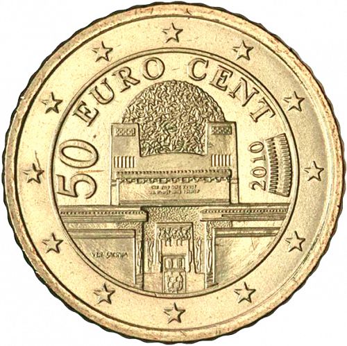 50 cent Obverse Image minted in AUSTRIA in 2010 (1st Series - New Reverse)  - The Coin Database