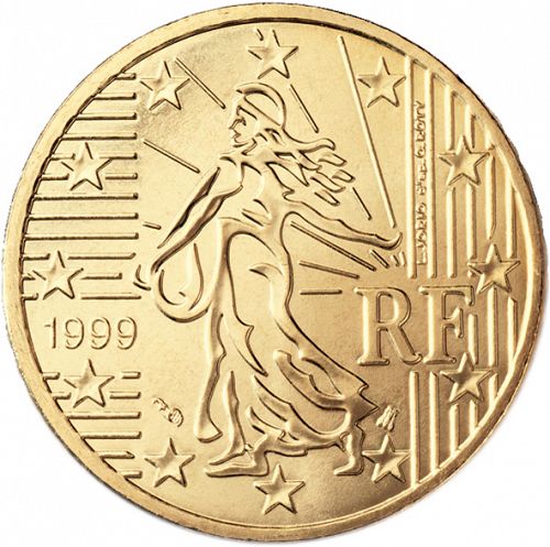 50 cent Obverse Image minted in FRANCE in 1999 (1st Series)  - The Coin Database