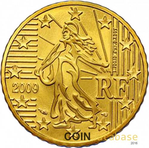 50 cent Obverse Image minted in FRANCE in 2009 (1st - New Reverse)  - The Coin Database