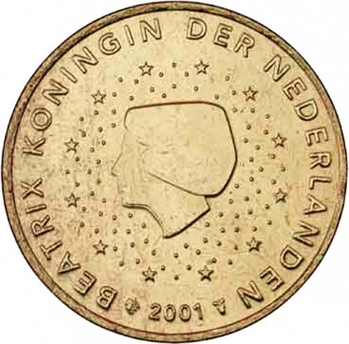 50 cent Obverse Image minted in NETHERLANDS in 2001 (BEATRIX)  - The Coin Database