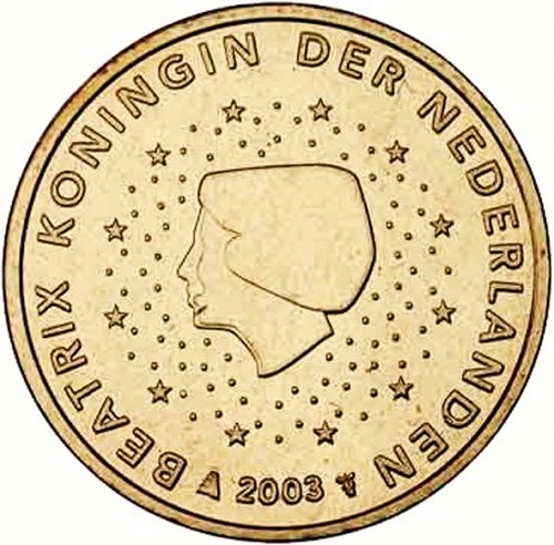 50 cent Obverse Image minted in NETHERLANDS in 2003 (BEATRIX)  - The Coin Database