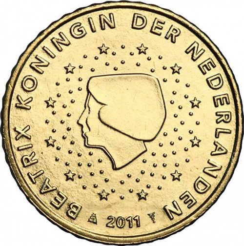 50 cent Obverse Image minted in NETHERLANDS in 2011 (BEATRIX - New Reverse)  - The Coin Database
