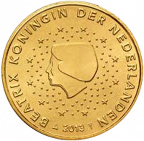 50 cent Obverse Image minted in NETHERLANDS in 2013 (BEATRIX - New Reverse)  - The Coin Database