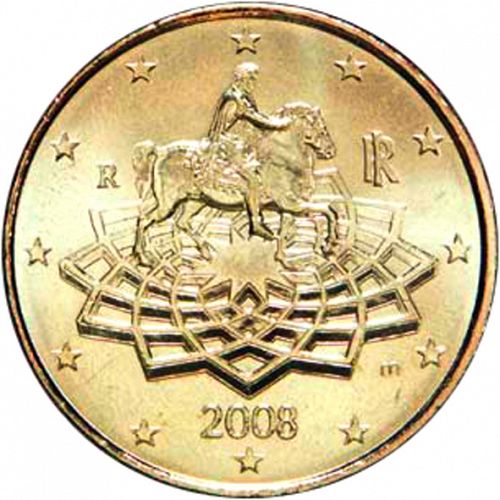 50 cent Obverse Image minted in ITALY in 2008 (1st Series - New Reverse)  - The Coin Database