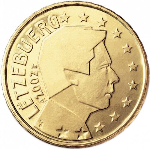 50 cent Obverse Image minted in LUXEMBOURG in 2002 (GRAND DUKE HENRI)  - The Coin Database