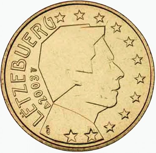 50 cent Obverse Image minted in LUXEMBOURG in 2003 (GRAND DUKE HENRI)  - The Coin Database