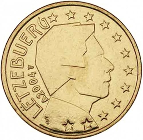 50 cent Obverse Image minted in LUXEMBOURG in 2004 (GRAND DUKE HENRI)  - The Coin Database