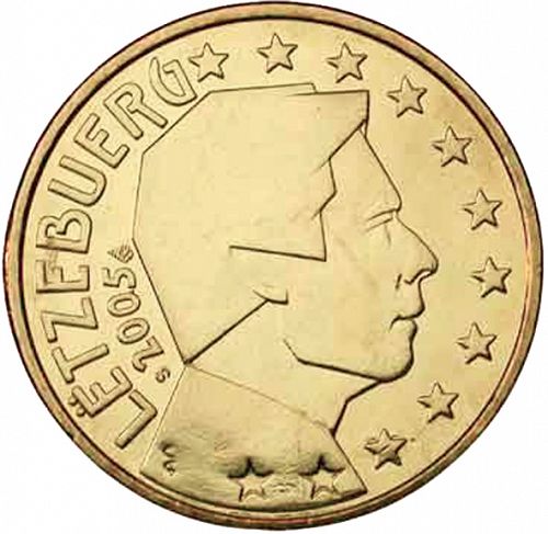 50 cent Obverse Image minted in LUXEMBOURG in 2005 (GRAND DUKE HENRI)  - The Coin Database