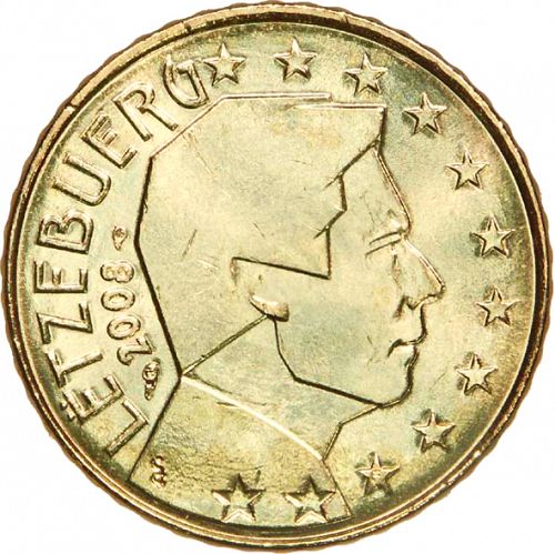 50 cent Obverse Image minted in LUXEMBOURG in 2008 (GRAND DUKE HENRI - New Reverse)  - The Coin Database