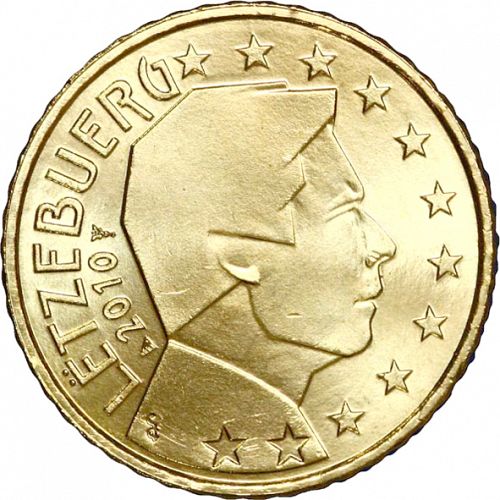 50 cent Obverse Image minted in LUXEMBOURG in 2010 (GRAND DUKE HENRI - New Reverse)  - The Coin Database