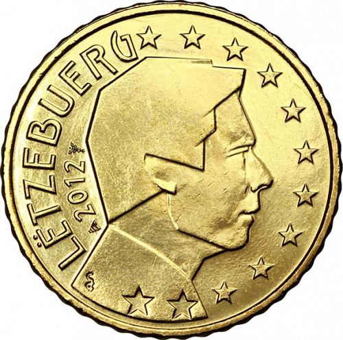 50 cent Obverse Image minted in LUXEMBOURG in 2012 (GRAND DUKE HENRI - New Reverse)  - The Coin Database