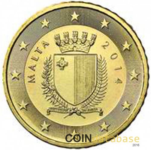 50 cent Obverse Image minted in MALTA in 2014 (1st Series - New Reverse)  - The Coin Database