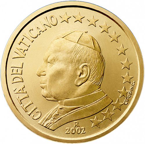 50 cent Obverse Image minted in VATICAN in 2002 (JOHN PAUL II)  - The Coin Database
