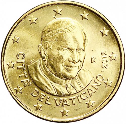 50 cent Obverse Image minted in VATICAN in 2012 (BENEDICT XVI - New Reverse)  - The Coin Database