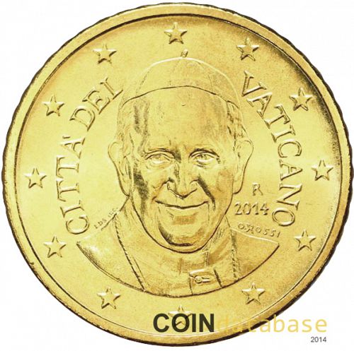 50 cent Obverse Image minted in VATICAN in 2014 (FRANCIS)  - The Coin Database