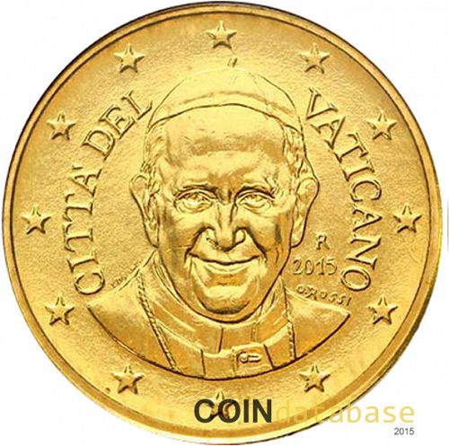 50 cent Obverse Image minted in VATICAN in 2015 (FRANCIS)  - The Coin Database