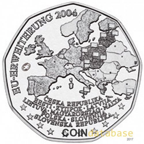 5 € Obverse Image minted in AUSTRIA in 2004 (5€ Silver Coins)  - The Coin Database