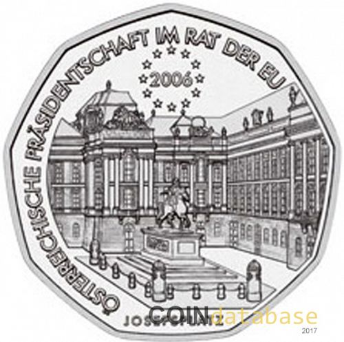 5 € Obverse Image minted in AUSTRIA in 2006 (5€ Silver Coins)  - The Coin Database