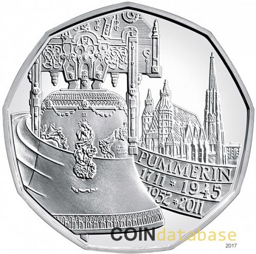5 € Obverse Image minted in AUSTRIA in 2011 (5€ Silver Coins)  - The Coin Database