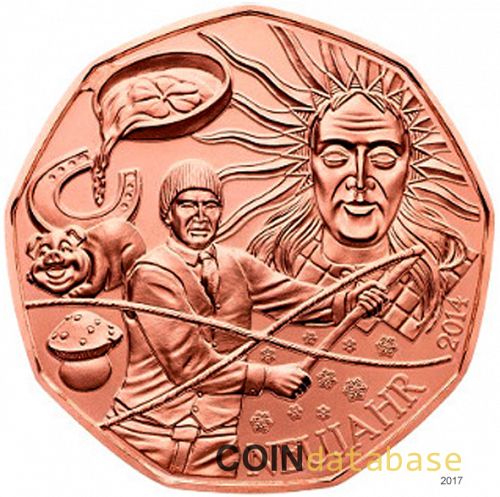 5 € Obverse Image minted in AUSTRIA in 2014 (5€ Copper Coins)  - The Coin Database