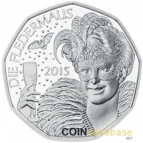 5 € Obverse Image minted in AUSTRIA in 2015 (5€ Silver Coins)  - The Coin Database