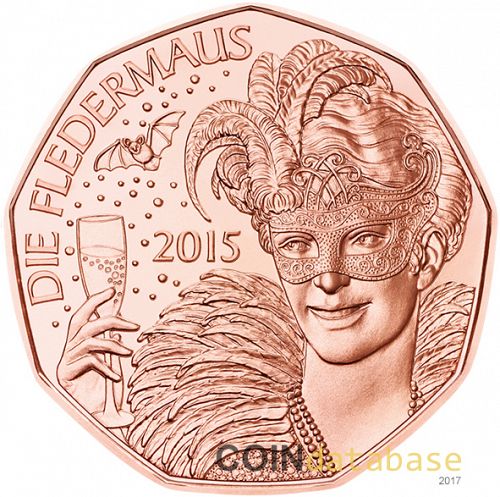 5 € Obverse Image minted in AUSTRIA in 2015 (5€ Copper Coins)  - The Coin Database