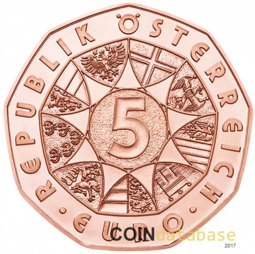 5 € Reverse Image minted in AUSTRIA in 2018 (5€ Copper Coins)  - The Coin Database