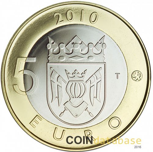 5 € Reverse Image minted in FINLAND in 2010 (Historical Provinces)  - The Coin Database