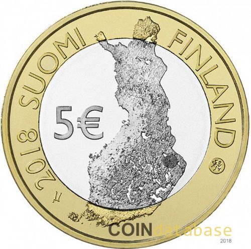 5 € Reverse Image minted in FINLAND in 2018 (Finnish National Landscapes)  - The Coin Database