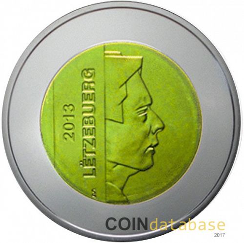 5 Euros Reverse Image minted in LUXEMBOURG in 2013 (Silver Niobium Coins Series 
