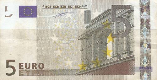5 € Obverse Image minted in · Euro notes in 2002M (1st Series - Architectural style 