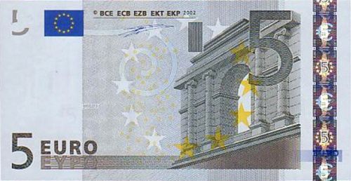 5 € Obverse Image minted in · Euro notes in 2002V (1st Series - Architectural style 