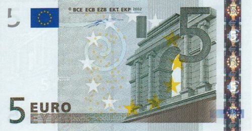 5 € Obverse Image minted in · Euro notes in 2002X (1st Series - Architectural style 