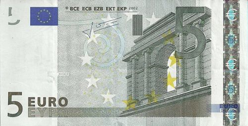 5 € Obverse Image minted in · Euro notes in 2002E (1st Series - Architectural style 