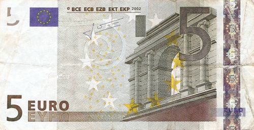5 € Obverse Image minted in · Euro notes in 2002P (1st Series - Architectural style 