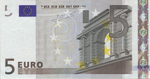 5 € Obverse Image minted in · Euro notes in 2002T (1st Series - Architectural style 
