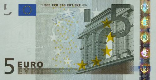 5 € Obverse Image minted in · Euro notes in 2002V (1st Series - Architectural style 