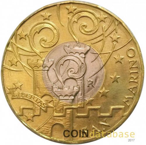 5 € Obverse Image minted in SAN MARINO in 2016 (Bimetallic Series)  - The Coin Database