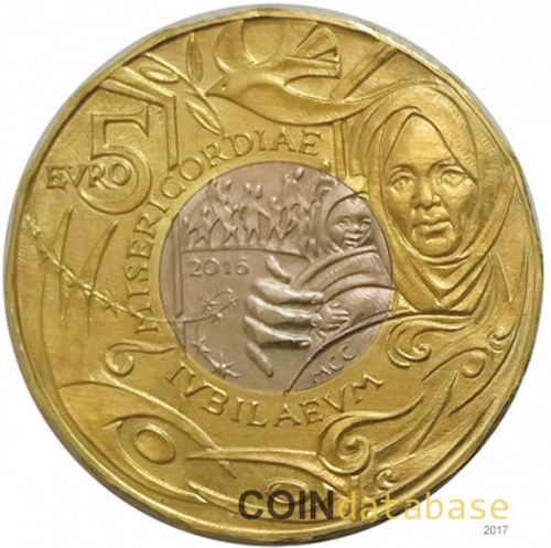 5 € Reverse Image minted in SAN MARINO in 2016 (Bimetallic Series)  - The Coin Database